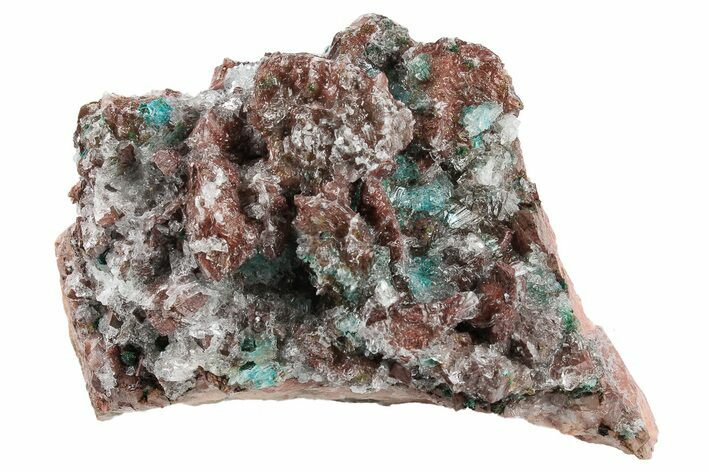 Rosasite, Malachite, and Selenite on Ferroan Dolomite - Morocco #295187